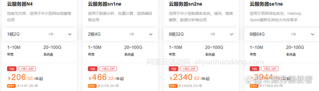 阿里云sn1ne、sn2ne、se1ne实例云服务器怎么样？(图2)