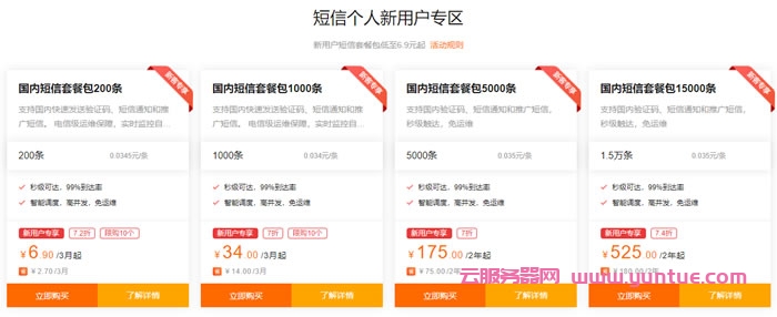 阿里云通信9月活动：新老客户特惠，短信新用户单价低至0.03元/条，老客户最高立减7020元(图2)