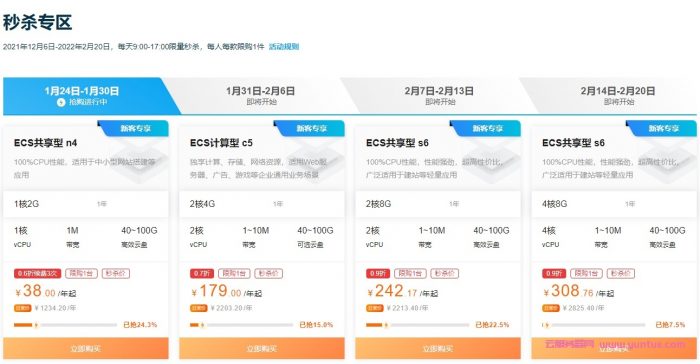 阿里云服务器ECS新春特惠活动：云服务器低至38元一年，含新加坡机房(图2)