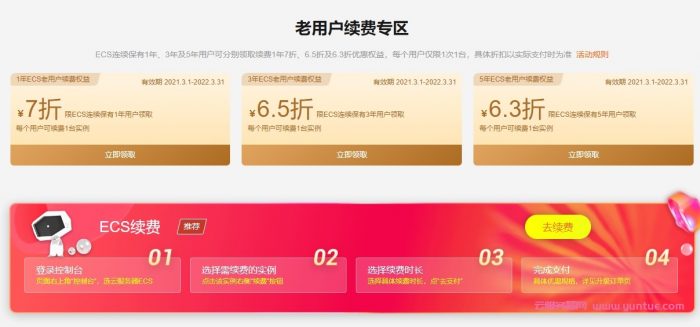 阿里云老用户续费升级云服务器配置、带宽、云盘有什么优惠?(图1)