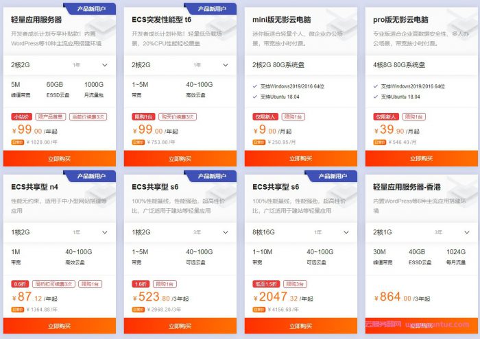 阿里云服务器价格多少钱一年?阿里云服务器租用收费价格表(图1)
