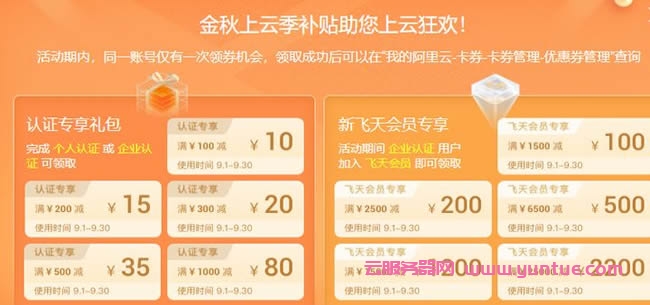 阿里云代金券/优惠券/提货券/储值卡是什么?如何领取和使用?(图3)