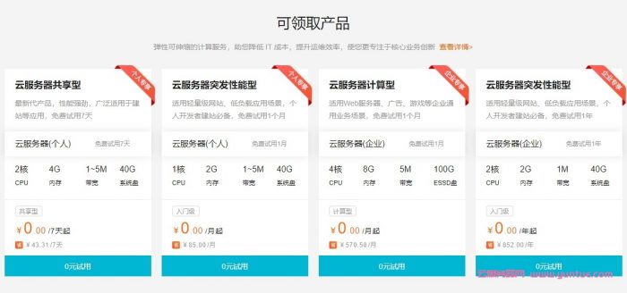 阿里云免费领1年云服务器活动：2核/2G内存/1M带宽/40G系统盘(图3)