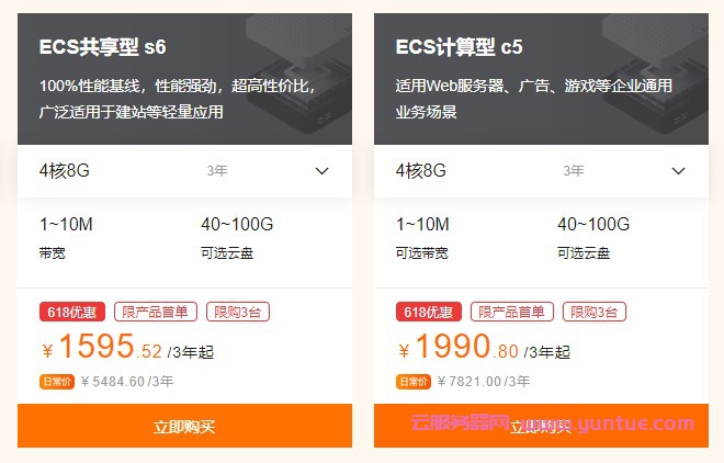 2021年腾讯云、阿里云618活动：企业级服务器4核8G配置推荐(图1)