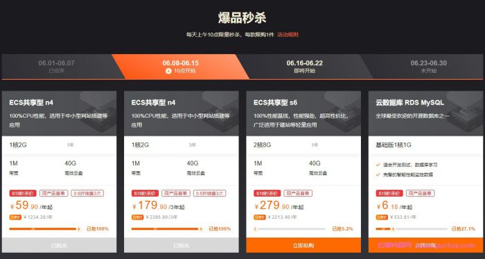 2021年阿里云与腾讯云618优惠活动：阿里云/腾讯云服务器618秒杀活动(图2)
