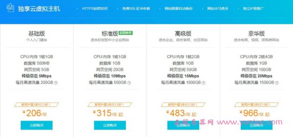 阿里云虚拟主机双11特惠，独享虚机新用户年付3.5折优惠(图2)