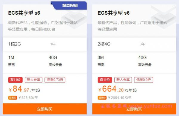 阿里云服务器双11优惠活动：阿里云拼团上云低至85元/年(图1)