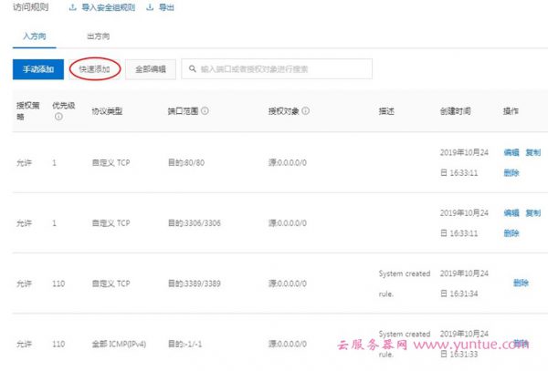 阿里云服务器快速配置安全组和端口放行设置教程(图3) 阿里云服务器快速配置安全组和端口放行设置教程(图3)