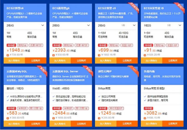 2020年阿里云618促销活动：1核2G云服务器年付最低仅91元(图2)