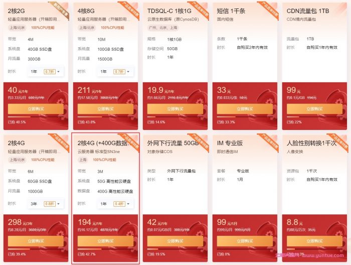 腾讯云2022新春采购：2核4G云服务器仅74元/年(图2)