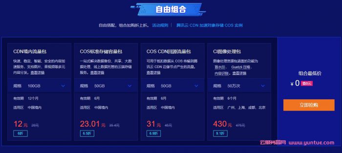 腾讯云存储&amp;分发加速联合特惠：COS、CDN个人新用户专享包仅1元(图4)