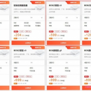 阿里云服务器双11活动：轻量2核4G5M仅204元/3年-4核8G5M仅1299元/3年