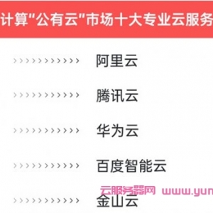 2020年云计算市场营收份额，阿里云/腾讯云/百度云/华为云/UCloud等