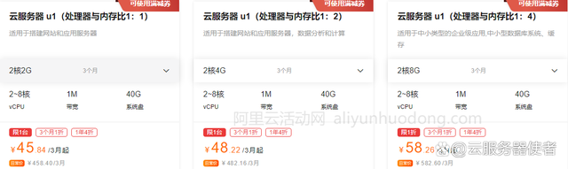 阿里云服务器多少钱？1000-3000元预算能买的阿里云服务器汇总(图3)