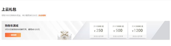 阿里云：充值返券，最高返5000元优惠券，1核2G云服务器低至1折，￥356.83/年起(图2)