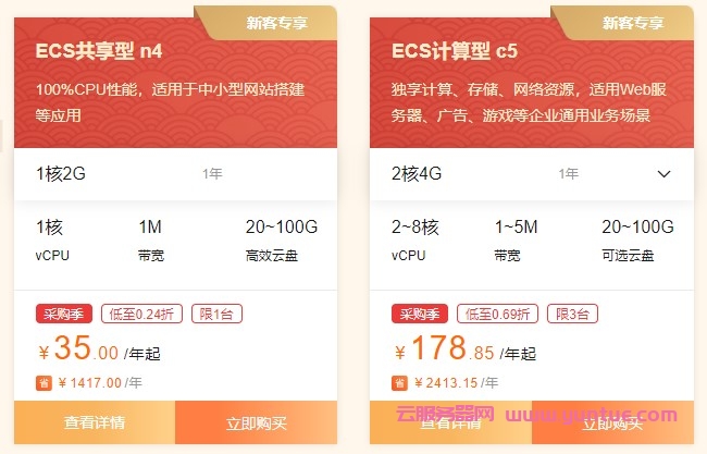 2022年3月建站便宜云服务器推荐：阿里云1核2G/年38元;腾讯云2核2G4M仅40元/年起(图4)