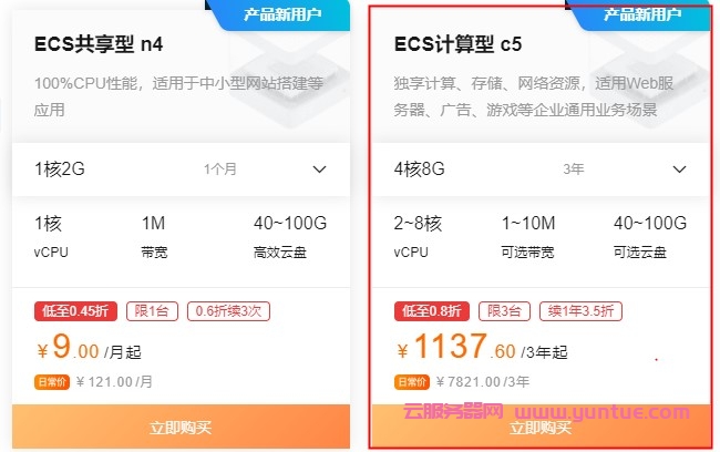 腾讯云和阿里云4核8G服务器哪家便宜?如何选择?(图3)