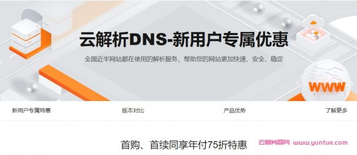 阿里云解析DNS活动：域名解析100%的服务性保障,云解析DNS仅需36元/年起(图1)