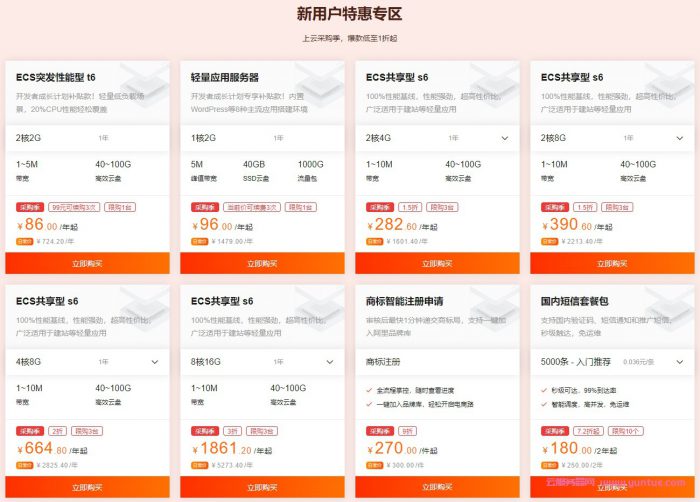 阿里云采购季云服务器86元/年起,免费领取2950元代金券(图3) 阿里云采购季云服务器86元/年起,免费领取2950元代金券(图3)