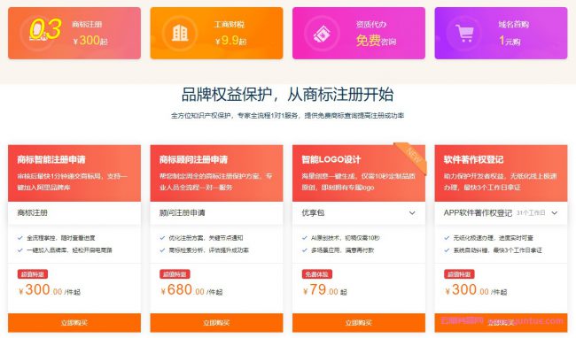 阿里云商标注册服务：极速申报,格低至300元起,优惠购买通道(图1)