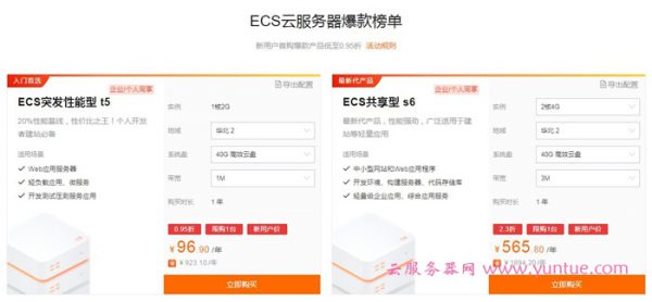 阿里云“爆款特惠”专场 首购ECS云服务器低至0.95折 最低仅需8.1元/月(图1)