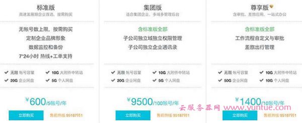 阿里云企业邮箱多少钱?免费版和付费版有何区别?(图2)