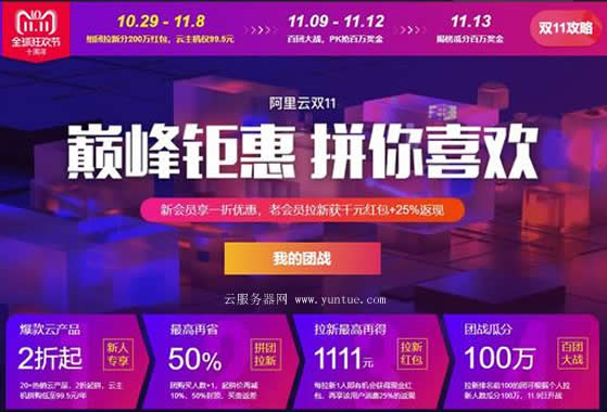 阿里云双十一活动2020:阿里云服务器及云产品优惠活动汇总(图1)