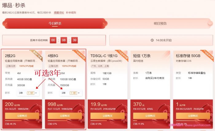 腾讯云新春大促活动2022：轻量服务器低至1折，老用户续费新购优惠(图2)