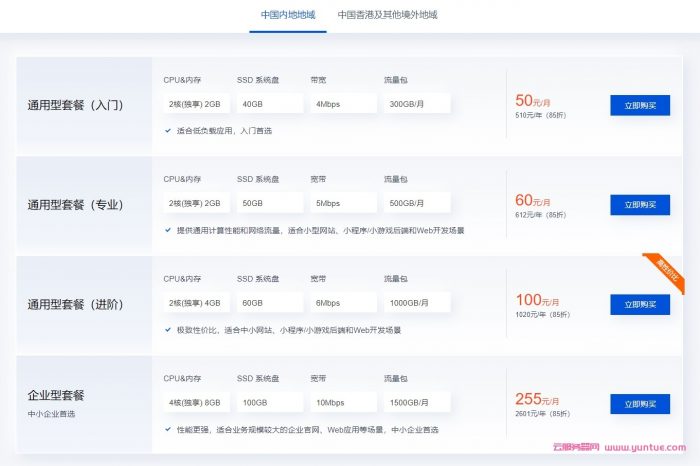 腾讯云轻量应用服务器升级价格配置：香港vps月付32元起，配置提升(图2)